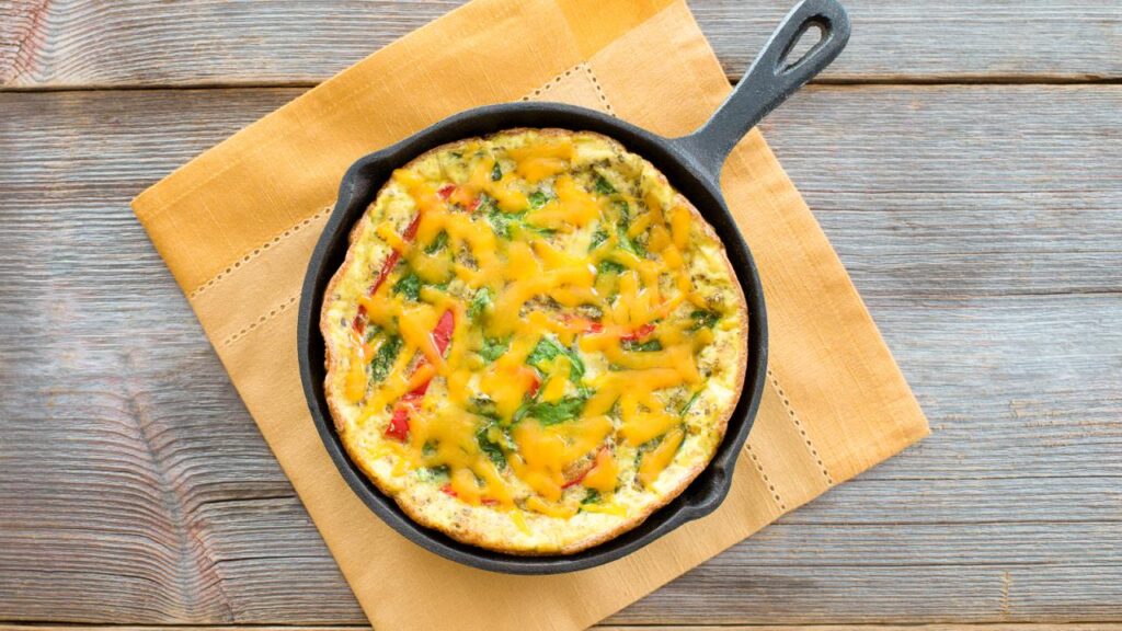 Frittata in a cast iron skillet